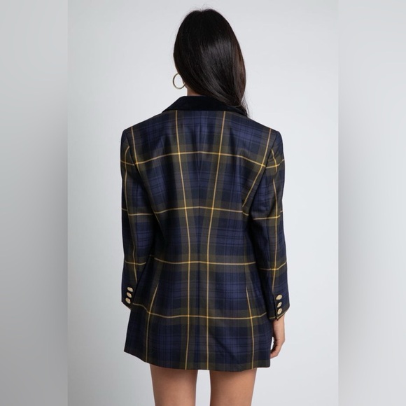 Escada Vintage Plaid Blue Blazer size 42 or Medium - Picture 3 of 12